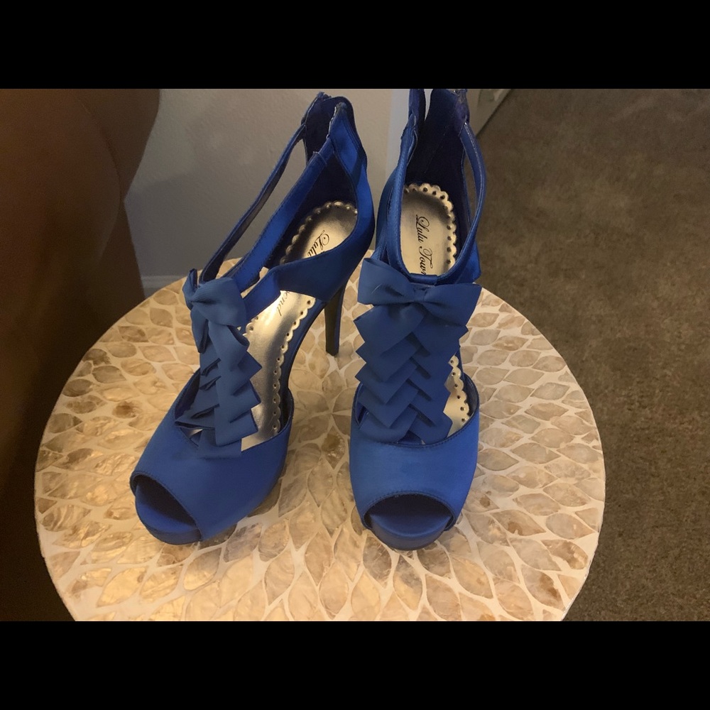 Royal Blue high heeled sandals